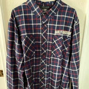 Harley-Davidson Spellout Flannel Shirt SZ XL
